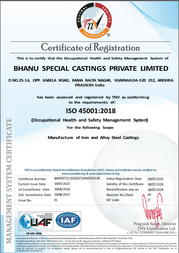 ISO 45001 Occupational Health and Safety Management System Certificate